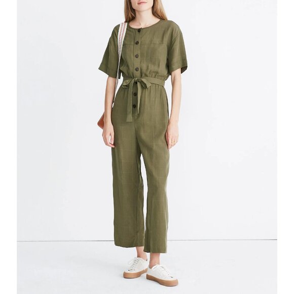 Madewell Pants - EUC Madewell Lyocell Wide Leg Jumpsuit Kale Green XS $135 (No Belt)